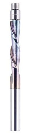 SpeTool 1/4″ (6.35 mm) Spiral Down-Cut Flush Trim Router Bit, 1/4″ Shank Bottom Bearing 28 mm Cut Length Carbide Cutter With TAC Coating — delivers clean laminate edges, veneer trimming, MDF finishing
