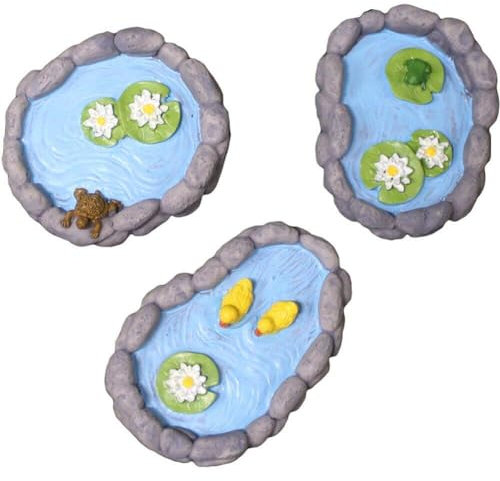HiyyFloy Mini Adorno De Piscina De Agua, Decoración De Paisaje De Resina, Modelo De Piscina En Miniatura, Microadorno para Paisajismo, Artesanía, Estanque De Jardín, Accesorios De Bonsái En Maceta