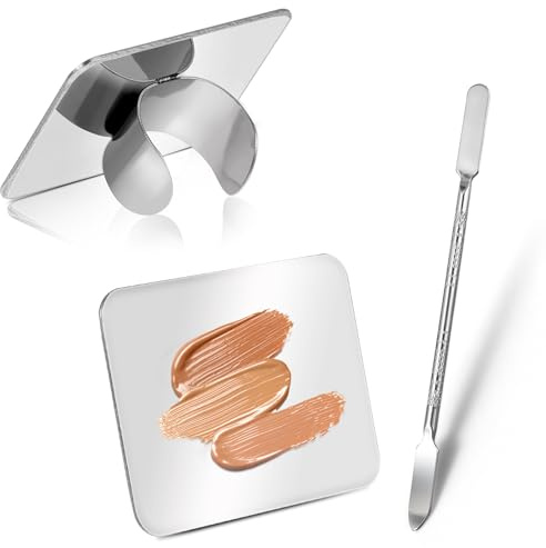 Palette de maquillage, en acier inoxydable, outil de mixage professionnel pour le maquillage, le nail art, outil de mélange de fond de teint
