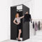 Portable Fitting Room for Clothing Store, Mobile Changing room with shading curtain, Foldable Temporary Privacy Protection dressing Room for Mall, Office, Bedroom, shops (Black, 100x100x200 cm)