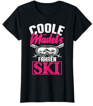 Coole Mädels Fahren Ski Lustig Winter Sport Skifahrer Damen T-Shirt