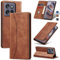 Jasonyu Coque pour Motorola Edge 50 Neo, Housse Etui en Cuir PU Portefeuille [Antichoc] [Magnétique] [Porte Cartes] [Stand Fonction] Flip Coque (Brun)