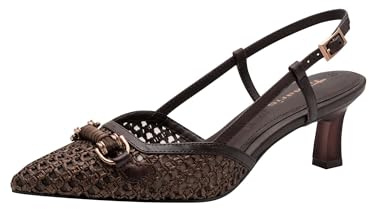 Tamaris décolleté slingback da donna con tacco a spillo marrone 37 EU