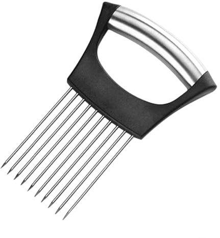 Heyumybit Soporte de Ceboll,Tenedor Cebolla,Agujas de Cebollas Adecuado,Cortador de Verduras de Acero Inoxidable para Cortar Carne,Verduras,Frutas