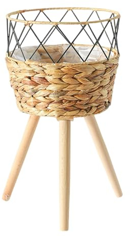 MALSSE Flowerpots For Plant Floor Planter Stand Wooden Basket Home Flower Shelf Rack Indoor Outdoor Garden Farmhouses Decorations Flower Shelf