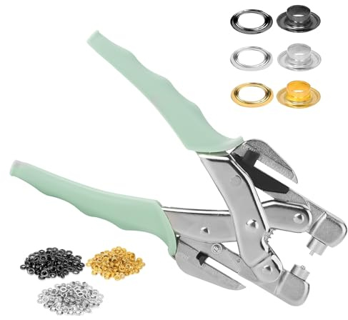 Kit Remachadora de Ojales160 Piezas,Alicate Punzonadora Ojales 3mm y 5mm