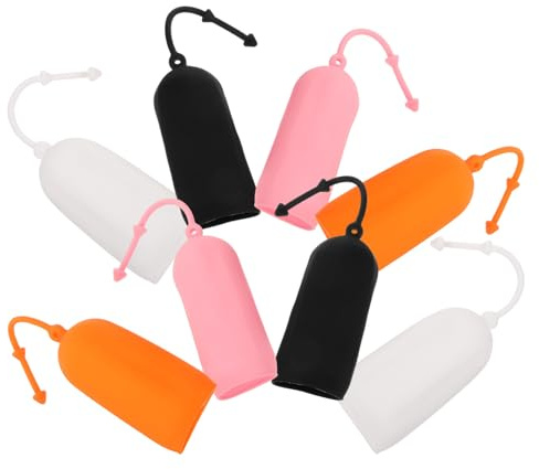 LALADEFIEE 8 Pezzi Coperture Elastiche in Silicone per Bottiglie da Viaggio, Manicotti Protettivi Antiperdita per Flaconi di Trucco e Lozione, per Uso in Viaggio