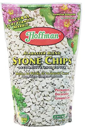 Hoffman 14102 Decorative Soil Covers Alabaster Blend Stone Chips, 2 Quarts