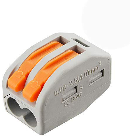 100 Pcs Lever Connectors Nuts 2 Conductor Combination Compact Wire Connectors Fast Connection Terminal 28-12 AWG Suitable for Multiple Types