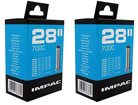 'iMPAC 2pcs Wheel Pipe 28/700 °C 45 °C (28 47/622 635) Schrader/Woods Valve – Set of 2
