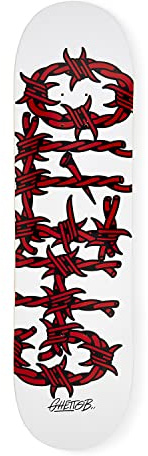 Ghetto Blaster, Skateboard Deck, Barbed Wire Red 8.25, Aus 7 Schichten kanadischem Berg- Ahorn, Skateboard Deck Erwachsene, Skateboard Deck Jungs
