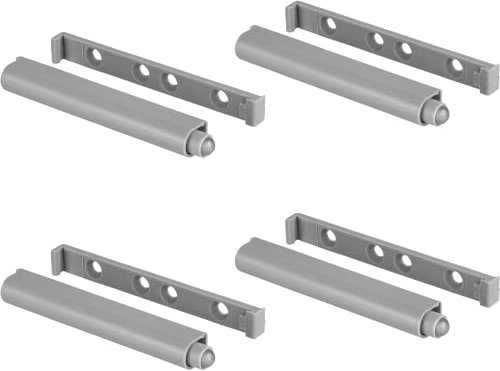 Gedotec Druckschnapper Kunststoff Automatik-Schnapper Push-to-Open Türöffner Grau - SLIM | Türschnapper stark | Drucköffner für Schranktüren | 4 Stück - Möbelschnäpper Schublade & Schranktüren