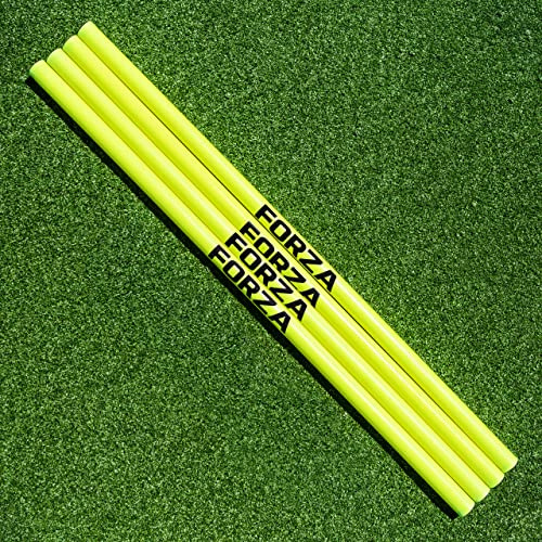 FORZA Hinder/smidighetstänger och klämmor – träningsstavar för hastighet och smidighet (endast stänger, gul, 34 mm)