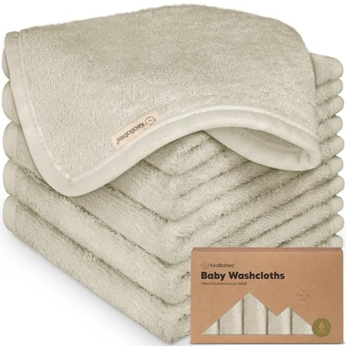 6-Pack di Salviette in Bamboo Biologico - Morbide e Asciugamani per Bambini, Spugna per il Viso (Stone)