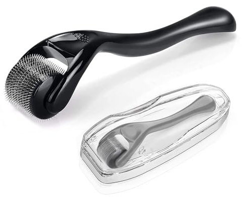 JurciCat Dermaroller cheveux Derma roller Dermaroller barbe Dermaroller cheveux 540 aiguilles Pour la barbe Soin de la peau du visage Anti-âge Anti-rides Élimination des cicatrices