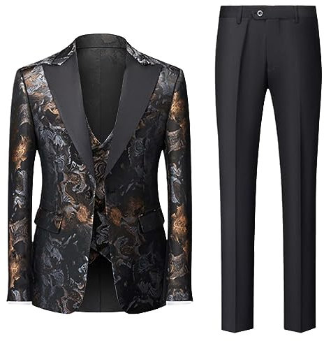 Western Von Gestern modisch, lässig, Party, Anzug, Jacke, Weste, Hose, dreiteilig Taekwondo Anzug Kinder (Grey, XXXL)