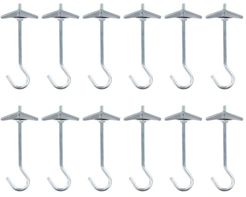 NiceLand 12 Pièces Crochet de Plafond, M4 / 90mm Crochet Plafond Suspension Crochet en Métal Multifonctionnel Fixation Plafond pour Plantes Suspendues Lustres Installations Somestiques