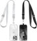 caslord Phone Lanyard, 2 Pack Adjustable Phone Strap Crossbody with Durable Patches, Universal Phone Neck Strap Compatible with Most Smartphones and Cases - Black and Grey