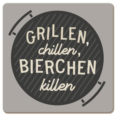 Grafik Werkstatt lustiger Untersetzer aus Kork | Grillen, Bunt
