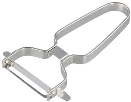 YILANJIN Pelapatate, Pelatore Professionale in Acciaio Inossidabile, Pelapatate Multifunzione con Manico per Frutta, Sbucciatore Manuale in Acciaio Inox per Campeggi, Picnic, Viaggi (Argento)