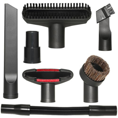 Kodahome 1 1/4 Vacuum Brush Attachments with 1 3/8(35mm) Vac Hose Adapter, Vacuum Car Detailing Attachments Replacement for 1-1/4inch 1-3/8inch Vac (Car Kit A)