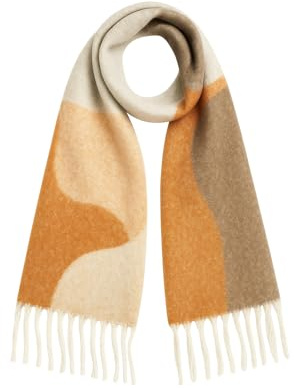 KARMA.DIEM Nordwool Écharpe d'hiver pour homme et femme – Écharpe XXL en laine douce XXL 200 × 70 cm avec franges, chaude et douillette en beige, marron, gris – Cadeau parfait pour les jours d'hiver