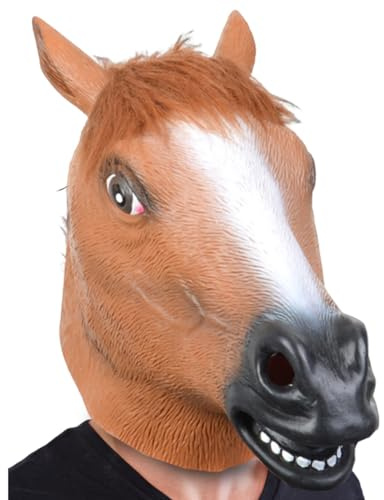 LGWJHCY Brownn Horse - Maschera in lattice, per Halloween, maschera animalmasks, costume realistico per feste cosplay props, Funny FaceMasks for Halloween Carnival Costume Party