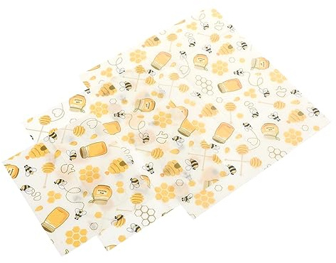 FRCOLOR 3pièces Alimentaires Cire Abeille Réutilisables Chiffons De Conservation Pour Maison Sandwichs Légumes Fruits