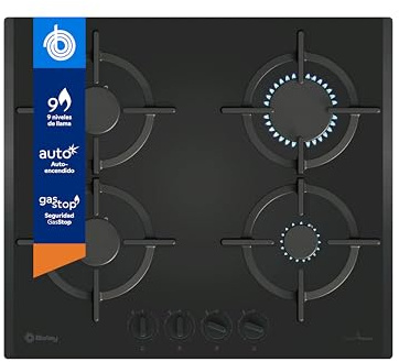 Balay, Placa de Gas, 3 fuegos, Autoencendido, GasStop, negro, 3ETG663RB