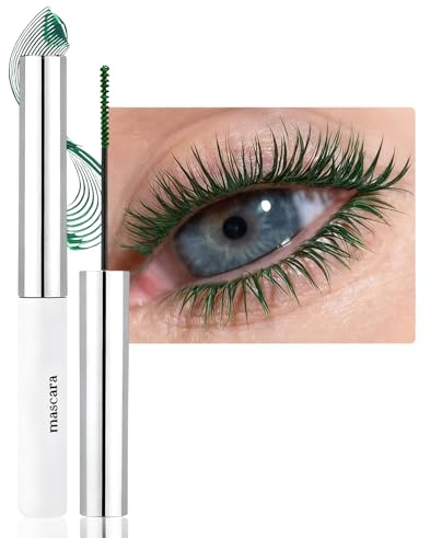 Ultra Fine Mascara - Wasserfest & Wischfest 5D Waterproof Wimperntusche für Lange und Voluminöse Wimpern, Nicht Klumpend, Seidenfaser-Mascara mit Feiner Präzisionsbürste und Glatter Textur (Grün, 5Ml)