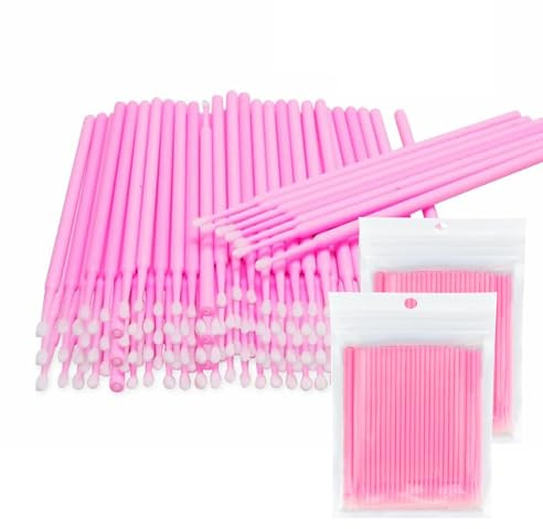 Pennelli Micro Applicatori, 400 pezzi Color Extension per Ciglia Monouso Microbrush Pennello per Extension Ciglia Bastoncini per la Pulizia, per Trucco, Tatuaggi e Unghie di Bellezza (Rosa)