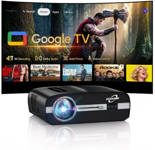 2200 ANSI Smart Projector 4K HDR, LED Daylight Projectors with Licensed Apps, Wifi6 Bluetooth DB Audio TOF Auto Focus HDMI ARC Home Theater for Indoor Room & Outdoor Gaming