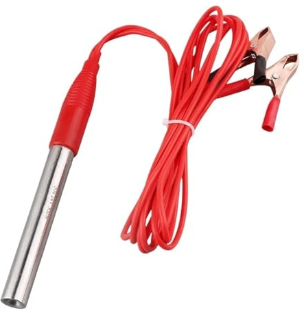 24V DC Immersion Water Heater, Portable Heating Element with Alligator Clip for Travel Camping, 300W-500W(500w)