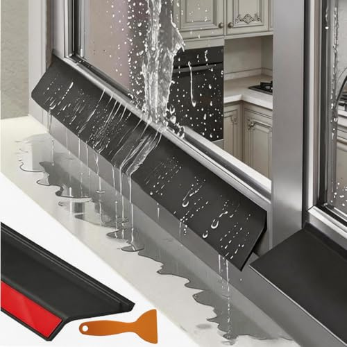 Tira de Protección de Lluvia Autoadhesiva de Goma 4.5cm x 2M Barrera Antilluvia para Ventanas Negro Deflector de Lluvia Puerta Flexible Deflector de Ventana para en Puertas Ventanas y Automóviles