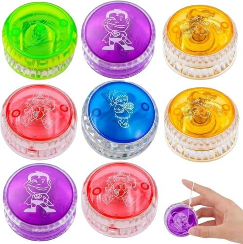 8 Piece Yoyo Set, Multi-Color Yo-Yo Collection, 8-Pack Yo-Yos for Skill Development, Party Entertainment, and Stress Relief Activities