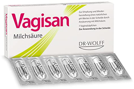Vagisan Milchsäure - 7 St. | Vaginalzäpfchen zur Unterstützung der Scheidenflora und zur Vorbeugung von Scheideninfektionen | Intimpflege mit Milchsäure