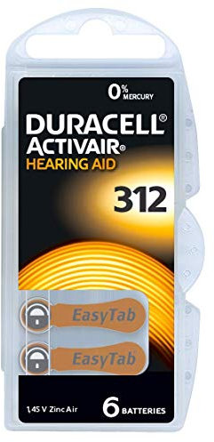 Duracell 312 Activair Hearing Aid - Batteria senza mercurio, 60 celle