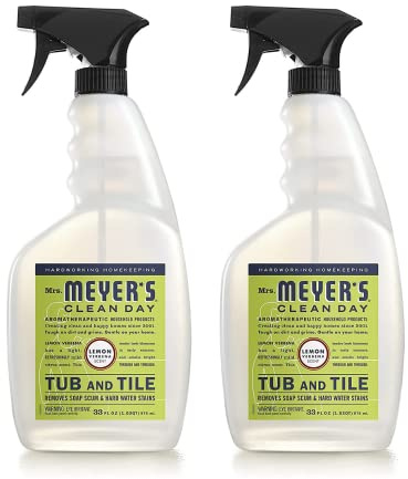 Mrs. MEYER'S CLEAN DAY Lemon Verbena Tub and Tile Cleaner 33 Fl Oz (Pack of 2)