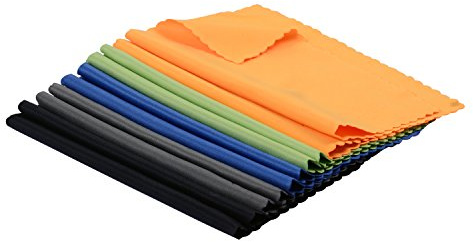 ColorYourLife 10-Pack Microfiber Cleaning Cloths for Smart Phones, Laptops, Tablets, Lenses, LCD Monitor, TV, Camera, Glasses, Optics etc in Retail Packaging