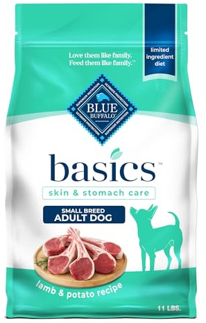Blue Buffalo Basics Grain-Free Dry Dog Food for Small Breed Adult Dogs, Limited Ingredient Diet, Lamb Recipe, 11-lb. Bag