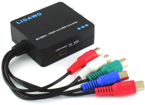 Ligawo Conversor RCA para 5 RCA YpbPr Component a 3 RCA CVBS Composite | Componente a Composite (euroconector) AV