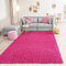 VIMODA Teppich Prime Shaggy Hochflor Langflor Einfarbig Modern Pink Rosa für Wohnzimmer, Schlafzimmer, Maße:Ø 200 cm Rund