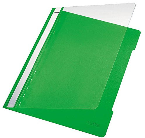 Leitz 4191 Premium PVC Plastik-Hefter Standard, mit transparentem Vorderdeckel (hellgrün, 25)
