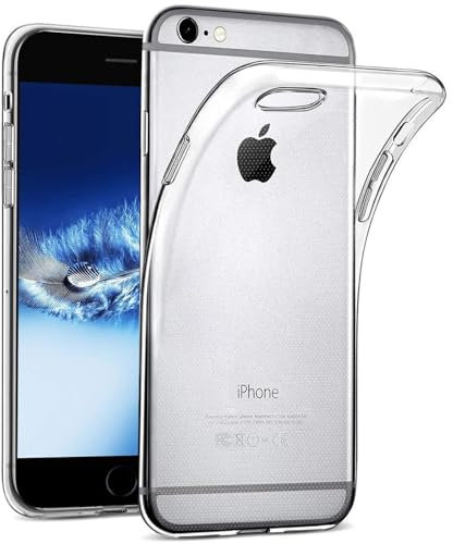 CoolGadget Ultradünne Hülle für iPhone 6 / iPhone 6S, Transparente Schutzhülle aus TPU mit Präzisen Ausschnitten und Kameraschutz, Klar