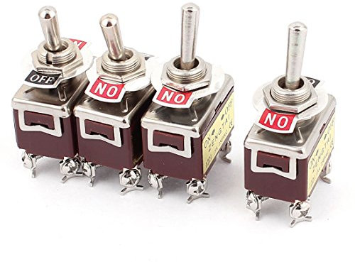 Sourcingmap 4Pcs AC250V 15A On/Off DPST 4 Screw Terminals Toggle Switch