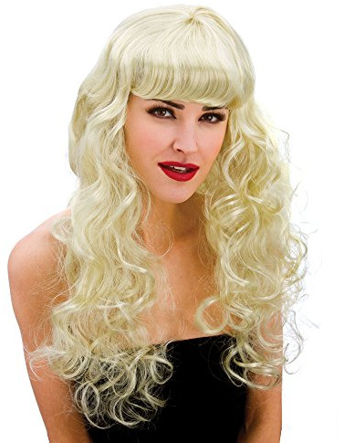 Wicked Costumes Adult Long Blonde Curly Foxy Fancy Dress Wig