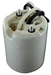 Leviton Mogul Base, One-Piece, Keyless, HID, Glazed Porcelain Lampholder, HPS up to 400W, Single Circuit, Back Wired, 4KV-Pulse Rated, 8756-2, White