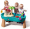 Step2 Splish Splash Wasserspieltisch Jungle | Großer Wassertisch mit 10-teiligem Zubehörset | Garten Wasser Spieltisch für Kinder in Blau..