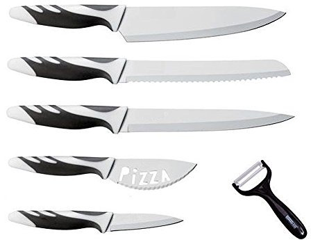 Swiss Line Set Coltello Da Cucina Set 5 + 1 pezzi pane coltello universale coltello spelucchino coltello Chef pelapatate coltello per pizza