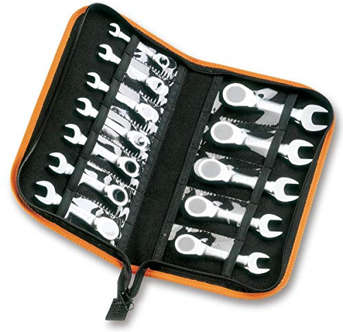 Beta 142C/A12 - Juego de 12 llaves combinadas cortas con carraca (art. 142C) en estuche